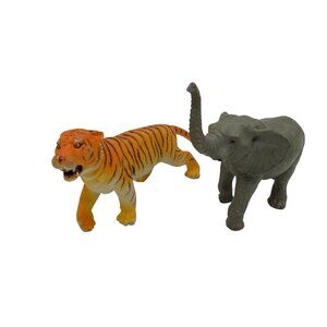 AAA Tiger And Elephant Rubber PVC Realistic Animal Lot Of 2